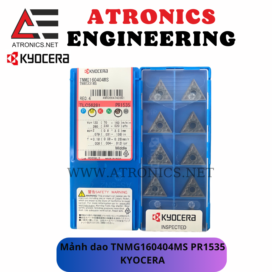 MẢNH DAO TIỆN TNMG160404MS PR1535 KYOCERA